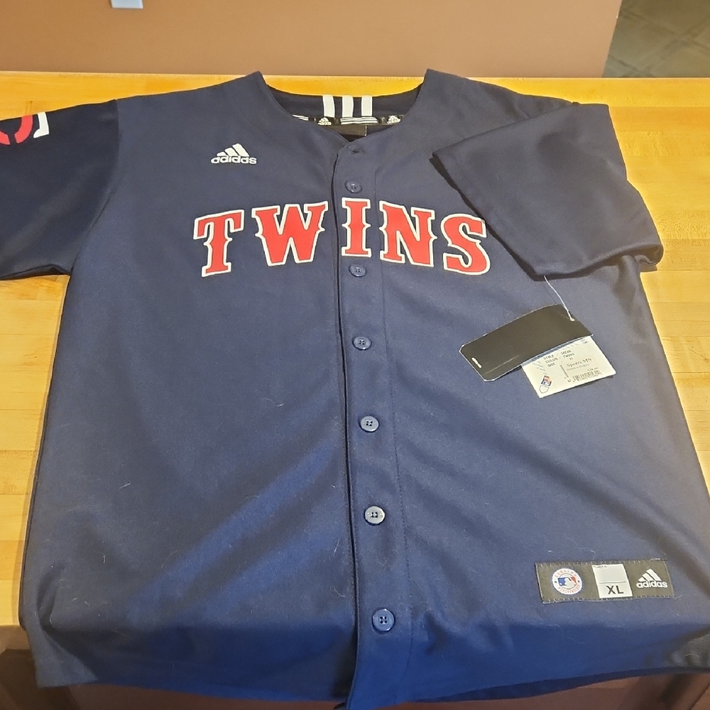 Adidas Navy and Red Twins Jersey